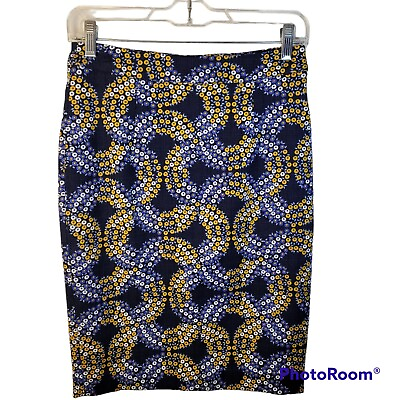 #ad Boden Martha Pencil Skirt Lined Navy Garland Floral Size 2P Back Zipper amp; Slit $11.99