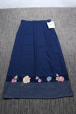 #ad Koret City Blues Vintage 90#x27;s Denim Skirt Long Floral Women#x27;s M New With Tag $29.77
