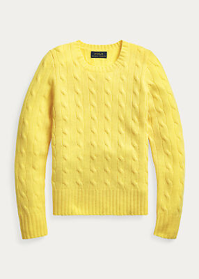 Polo Ralph Lauren YELLOW Girls Cashmere Cable Knit Sweater 5 $86.63