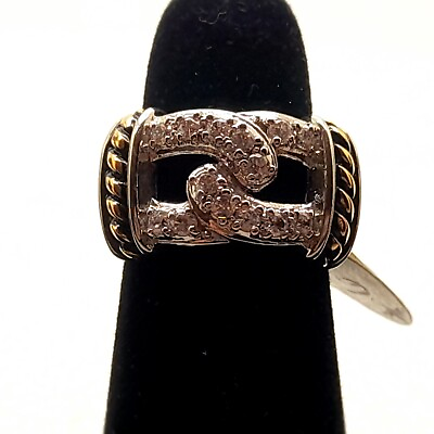 #ad #ad Vintage boho Women Two Tone Celtic Knot Cubic Zirconia Ring Wedding Jewelry Sz 6 $5.99