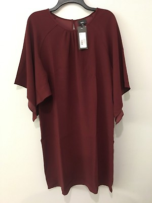 NWT Mossimo Size M Modest Burgundy Dress Mossimo Sheath Midi Business Flattering $12.99