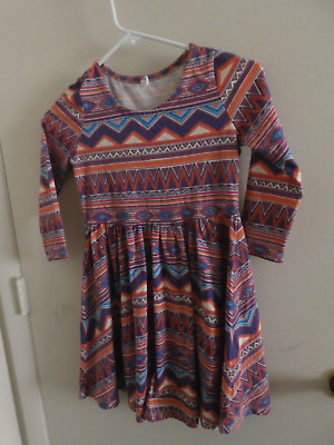 #ad GIRLS SIZE XL 14 DRESS MULTI COLOR BY FAB GIRL FALL WINTER 3 4 SLEEVE $14.99