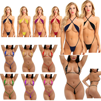 Sexy Women#x27;s Micro Bra Thong Bikini Sets Swimwear G string Bathing Suit Swimsuit $6.57
