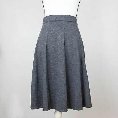 Hardtail Women#x27;s Size S Heather Grey Midi A Line Panel Skirt Logo EUC $39.00