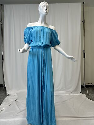 #ad Unbranded Blue Maxi Dress Women#x27;s Size M 100% Cotton $48.00