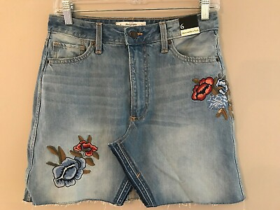 #ad #ad NWT ABERCROMBIE amp; FITCH Denim Skirts Sz 8 12 Light Wash Embroidered #63208 $22.50