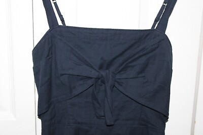 #ad Abercrombie amp; Fitch Navy Blue Dress Sleeveless Sun Dress Tie at Bust Size XS $19.95