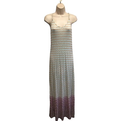 #ad Gypsy 05 Jersey Knit Maxi Dress Striped Purple amp; Light Blue XS FINAL SALE $9.95