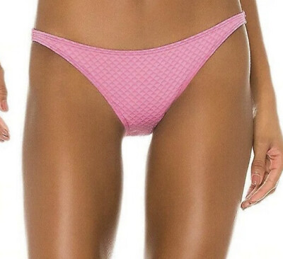 #ad Onia Ashley Geo Textured Brazilain Bikini Bottoms in Pink Lake SZ L NWOT $25.00