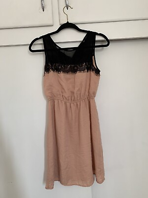 #ad forever 21 Peach amp; Black Sexy midi dress Size Small Summer spring Y2k girly $6.93