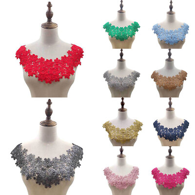 #ad Flower Applique Lace Collar Trim Embroidered Neckline Sewing Patch Fabric DIY#〕 C $2.29