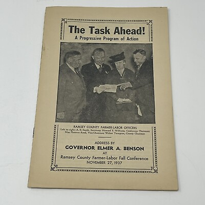 #ad #ad 1937 Ramsey County Farmer Labor Party Fall Conference Program Minnesota Benson $132.95