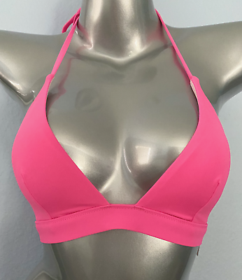 #ad Victorias Secret Swim Top Nwt Post it Pink Wireless Halter Swim Bikini Top $22.99