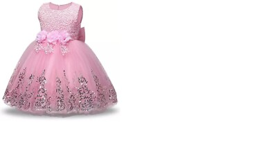 #ad European style girl wedding dress birthday party tutu PINK dresses for 2 3 yr $23.88