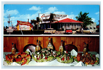 #ad c1950#x27;s Seafood Cocktail at Louis Pappas Restaurant St. Petersburg FL Postcard $6.47