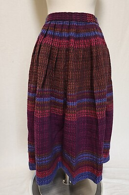 #ad Womens Vintage Wool Knit Skit Pleated Multicolor Size 30 $30.00
