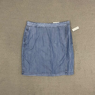 #ad Charter Club Skirt Womens Size 10 Blue Pockets Lyocell Ladies Casual $24.95