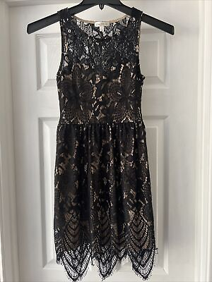 #ad Black Lace Lined Sleeveless Party Dress Junior#x27;s SMALL $14.99