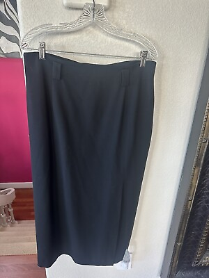 #ad Bill Burns By Nordstrom Black Wool Fully Lined Skirt 35” Size 16 $14.00