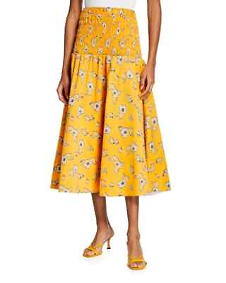 #ad TANYA TAYLOR NWT $395 Smocked Lyla Midi Skirt in Scattered Floral Size Small $63.99