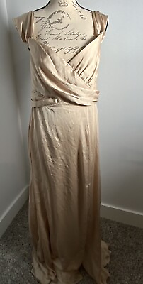 #ad Dessy Collection by Vivian Diamond Womens Beige Evening Dress Size 12 $40.00