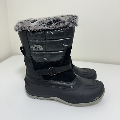 #ad The North Face Woman#x27;s Shellista Pull On Winter Snow Boots Size 9 Black Quilt $38.00