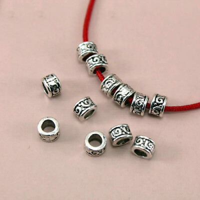 50Pcs Ancient Silver Metal Loose Spacer Beads for Jewelry Making DIY Accessories C $2.90