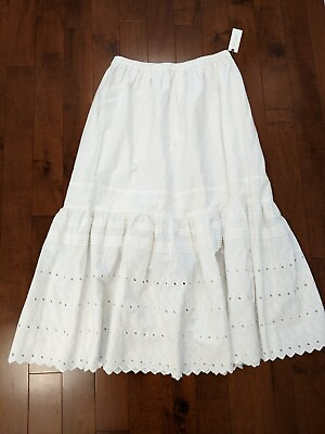 #ad Anthropologie women#x27;s white cotton skirt in size medium $49.99