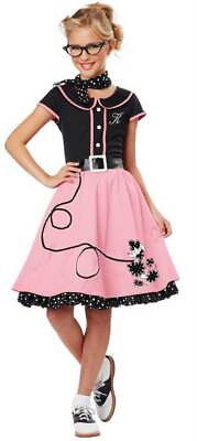 #ad California Costume 50#x27;s Style Poodle Skirt Grease Halloween Child Girls00400 $21.53