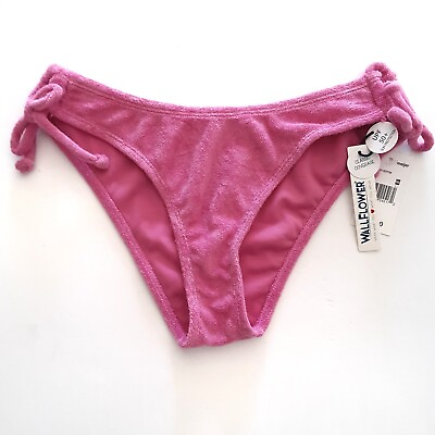 #ad Wallflower Womens Size S Swim Bikini Bottom Terry Knit Pink UPF 50 $14.99