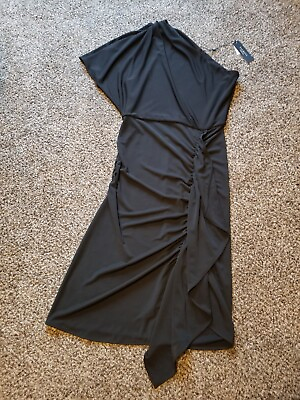 #ad Talbots Black Stretch One Shoulder Dress Party Dress Women#x27;s Size S NWT $39.99