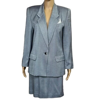 #ad NWT Vintage Worthington Herringbone Skirt Suit Set Size 14 Petite 14P Women $29.99