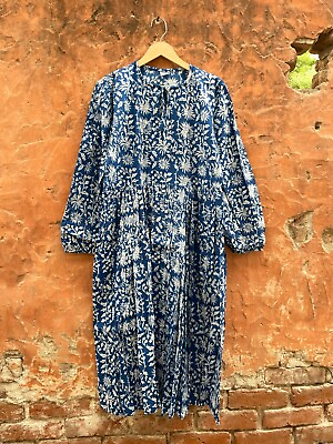 #ad Handmade Floral Cotton Women Maxi Dresses Hippie Wrap Summer Vintage Dress $49.99