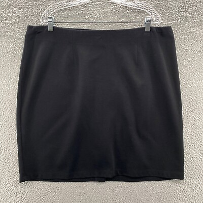 #ad Eileen Fisher Skirt Women Plus Size 2X Black Pull On Knit Stretch Short Skirt $39.99