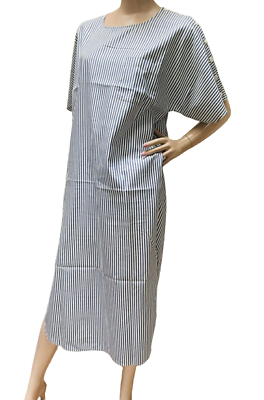 #ad Calvin Klein Sz S Blue White Striped Long Beach Dress Button Shoulder Loose Fit $18.19