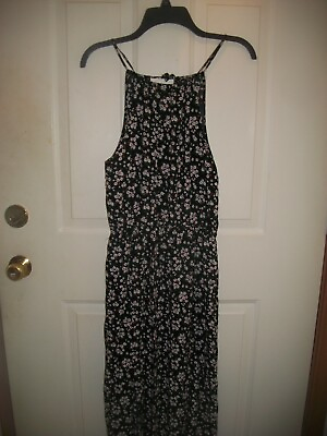 #ad Forever 21 black floral pattern maxi dress size S NWT $23.99
