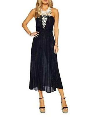 MSRP $325 Ramy Brook Women#x27;s Standard Embellished Viola Dress Black Size Large $147.00