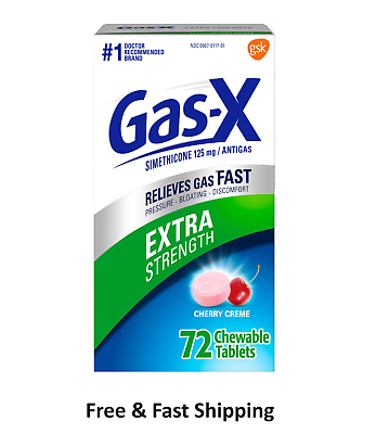 #ad Gas X Extra Strength Chewable Tablet Medicine For Fast Gas Relief Cherry 72 Ct $13.99