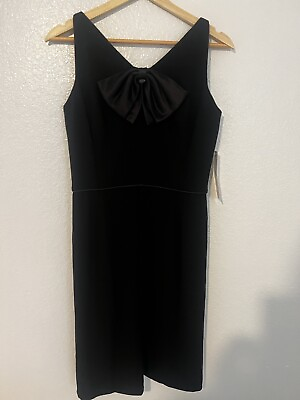 #ad Badgley Mischka NWT Vintage Cocktail Black Dress Bow Size 6 $120.00