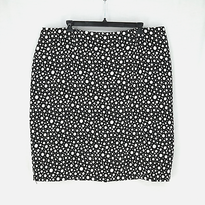 #ad Jones Studio Pencil Skirt Plus Size 24W Black White Print Lined Straight Stretch $24.98