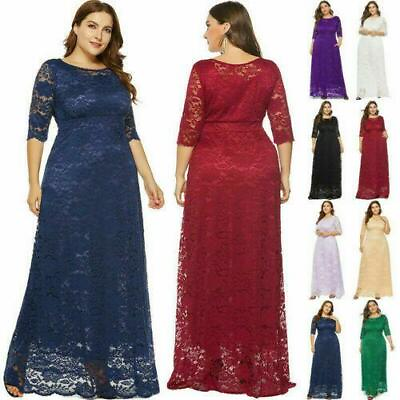 #ad Women#x27;s Plus Size Maxi Cocktail Party Wedding Evening Formal Lace Long Dresses $43.23