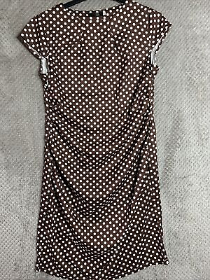 #ad DAYSIEC Brown amp; White Spotted Summer Dress Size XL GBP 11.00