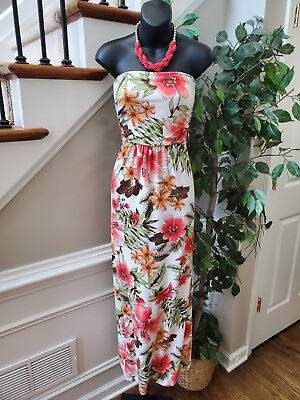 #ad #ad Vibe Women#x27;s Floral Polyester Off The Shoulder Casual Long Maxi Dress Large $28.00
