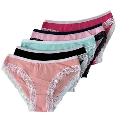 #ad LOT 5 Women Bikini Panties Brief Floral Lace Underwear Size M L XL F344 $10.99