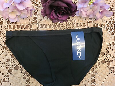 #ad M 6 JOCKEY Pima Cotton Allure Black SeXy STRING BIKINI Panty #1627 NWT $10.99