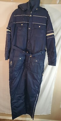 #ad Vintage Sears Size 42 Insulated Quilted Snowsuit Ski Snowmobile Removable Hood $28.20
