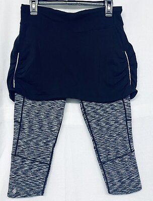 #ad Athleta Black Skirt with Black White Attached Capri Leggings Women#x27;s Size Medium $17.09