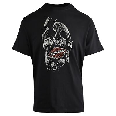 Harley Davidson Men#x27;s T Shirt Black Broken Skull Short Sleeve S51 $28.00