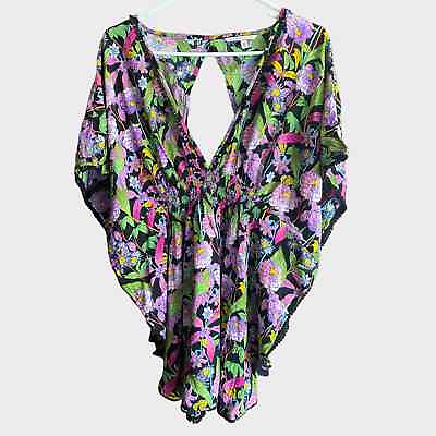 #ad Victoria#x27;s Secret Small Purple Green Floral Dress Swim Cover Up $22.00