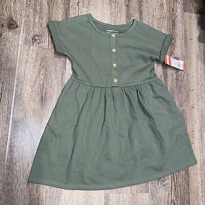 #ad Girls Short Sleeve Dress Green Cat amp; Jack L 10 12 $13.50